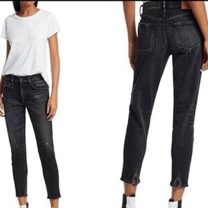 Moussy Vintage Midrise Tapered Distressed Jeans